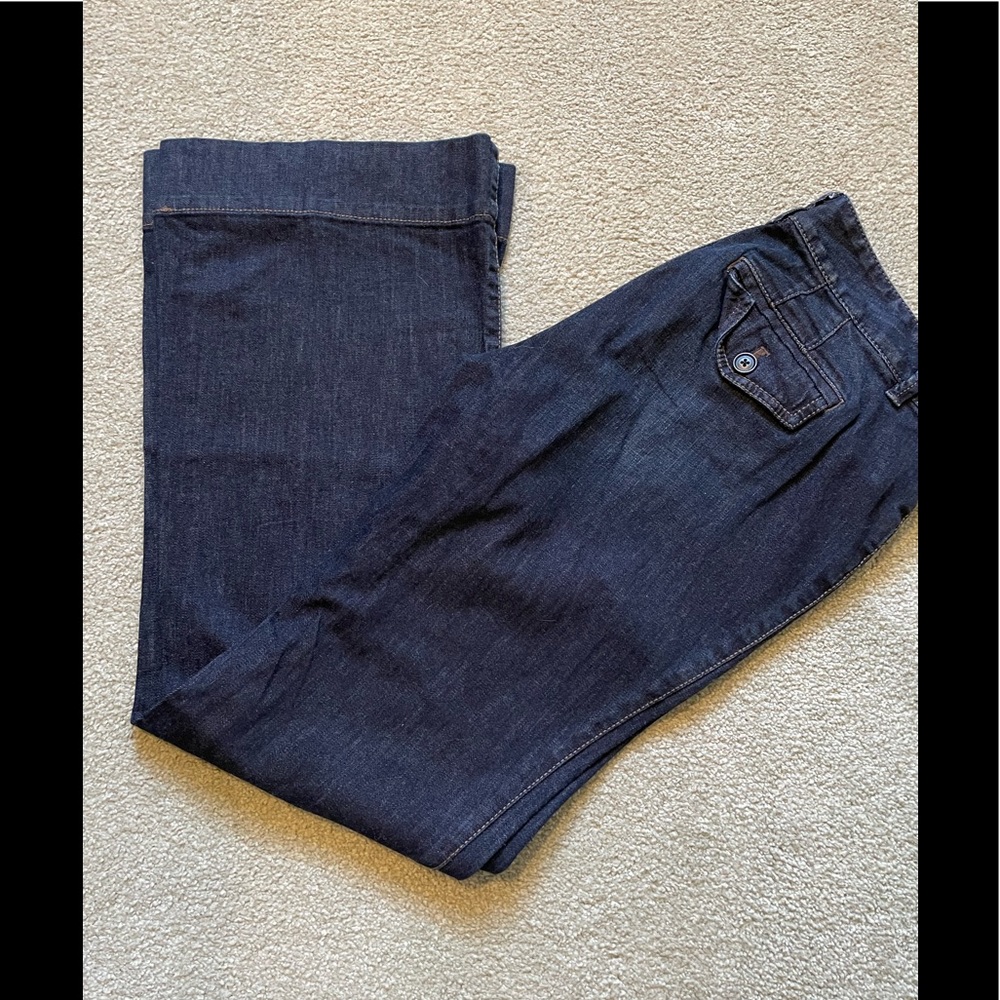 Ann Taylor LOFT Denim wide leg dress pants Size 8